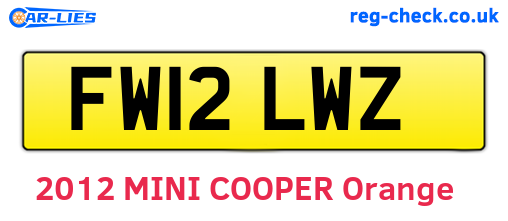FW12LWZ are the vehicle registration plates.