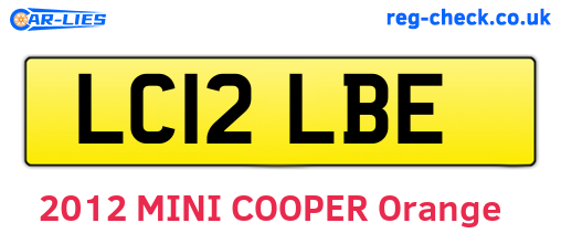 LC12LBE are the vehicle registration plates.