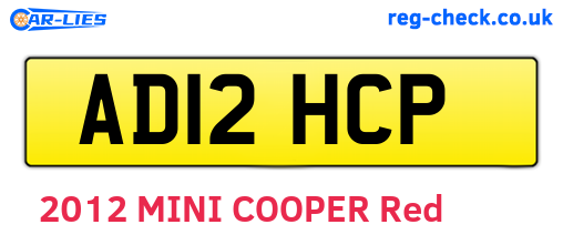 AD12HCP are the vehicle registration plates.