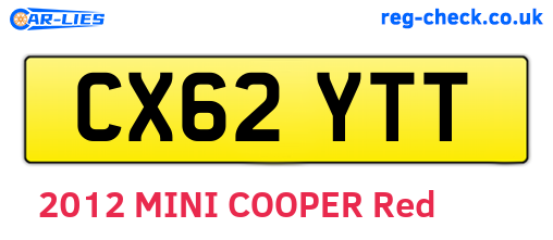 CX62YTT are the vehicle registration plates.
