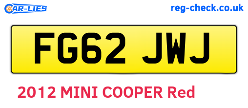 FG62JWJ are the vehicle registration plates.