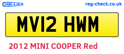 MV12HWM are the vehicle registration plates.