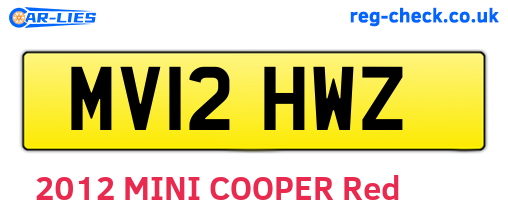 MV12HWZ are the vehicle registration plates.