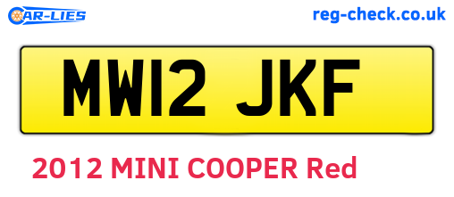 MW12JKF are the vehicle registration plates.