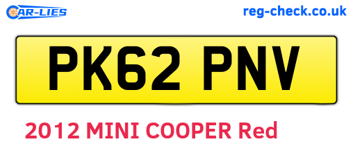 PK62PNV are the vehicle registration plates.