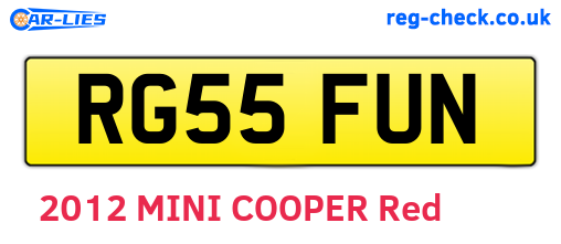RG55FUN are the vehicle registration plates.