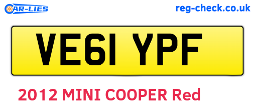 VE61YPF are the vehicle registration plates.