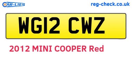 WG12CWZ are the vehicle registration plates.