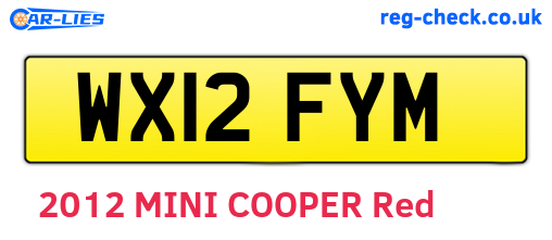 WX12FYM are the vehicle registration plates.