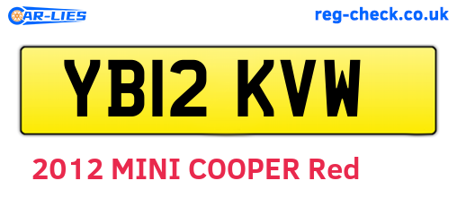 YB12KVW are the vehicle registration plates.