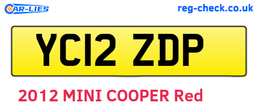 YC12ZDP are the vehicle registration plates.