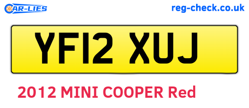 YF12XUJ are the vehicle registration plates.