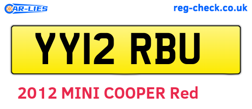 YY12RBU are the vehicle registration plates.
