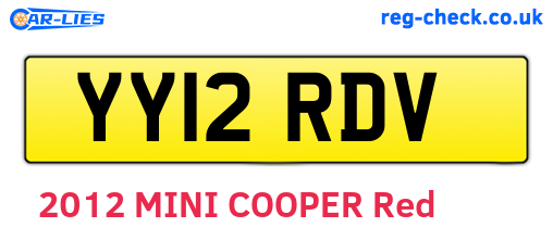 YY12RDV are the vehicle registration plates.