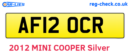 AF12OCR are the vehicle registration plates.