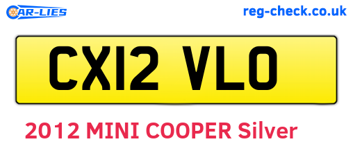 CX12VLO are the vehicle registration plates.