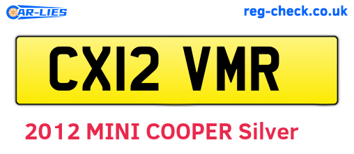 CX12VMR are the vehicle registration plates.