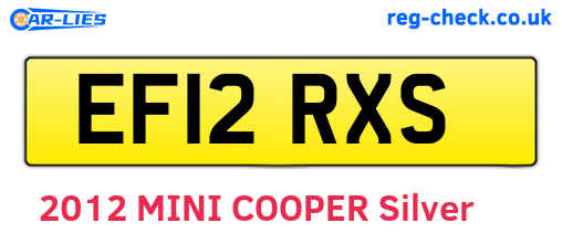 EF12RXS are the vehicle registration plates.