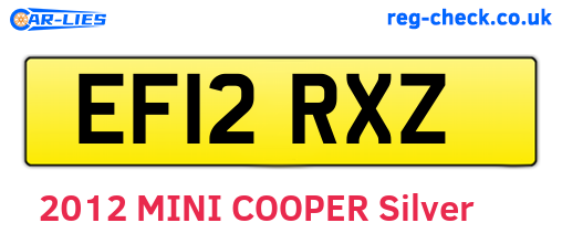 EF12RXZ are the vehicle registration plates.