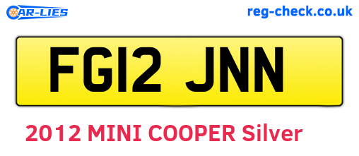 FG12JNN are the vehicle registration plates.
