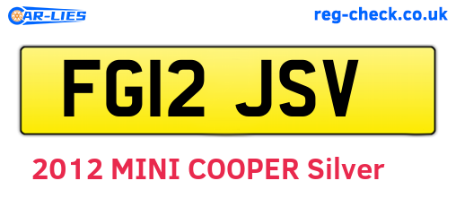 FG12JSV are the vehicle registration plates.