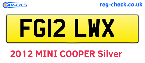FG12LWX are the vehicle registration plates.