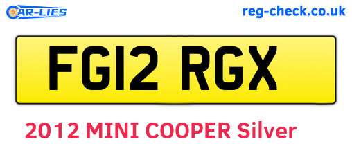 FG12RGX are the vehicle registration plates.