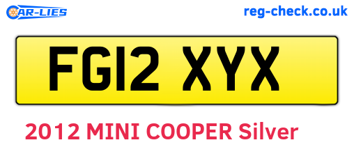 FG12XYX are the vehicle registration plates.