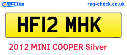 HF12MHK are the vehicle registration plates.