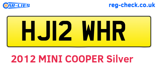 HJ12WHR are the vehicle registration plates.