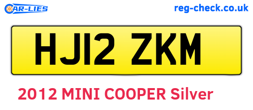 HJ12ZKM are the vehicle registration plates.