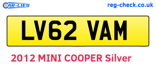 LV62VAM are the vehicle registration plates.