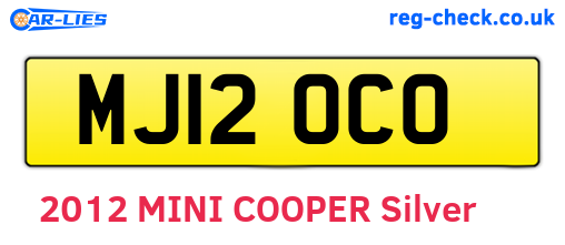MJ12OCO are the vehicle registration plates.