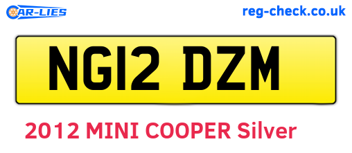NG12DZM are the vehicle registration plates.