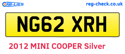 NG62XRH are the vehicle registration plates.