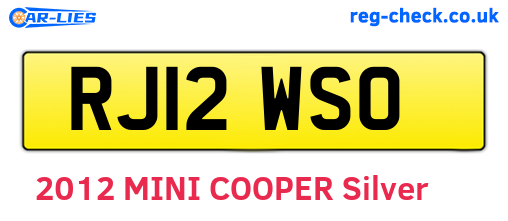RJ12WSO are the vehicle registration plates.