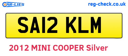 SA12KLM are the vehicle registration plates.