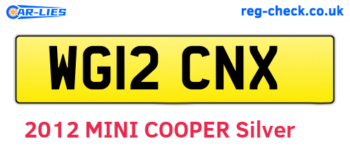 WG12CNX are the vehicle registration plates.