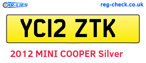 YC12ZTK are the vehicle registration plates.