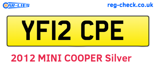 YF12CPE are the vehicle registration plates.