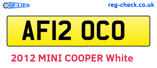 AF12OCO are the vehicle registration plates.