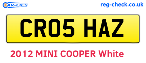 CR05HAZ are the vehicle registration plates.