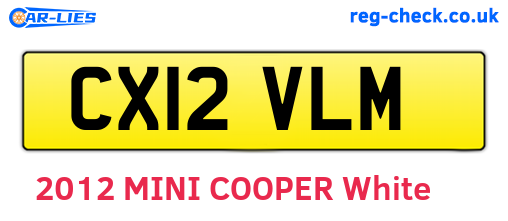 CX12VLM are the vehicle registration plates.