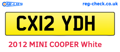 CX12YDH are the vehicle registration plates.
