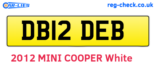 DB12DEB are the vehicle registration plates.
