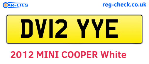 DV12YYE are the vehicle registration plates.