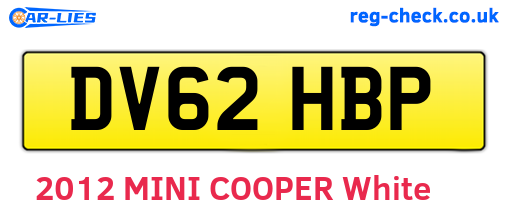 DV62HBP are the vehicle registration plates.