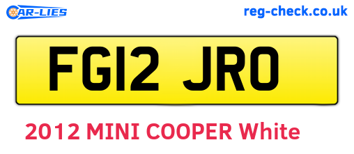 FG12JRO are the vehicle registration plates.
