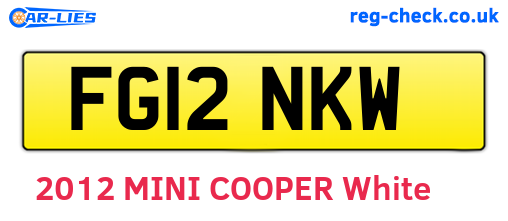FG12NKW are the vehicle registration plates.