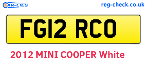 FG12RCO are the vehicle registration plates.